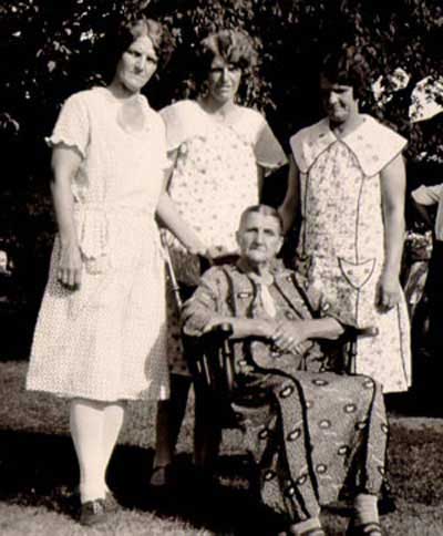 Augusta, Lillian, and Helga with their mother, Augusta 