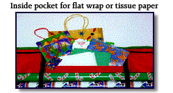 Inside pocket for flat wrap or tissue paper